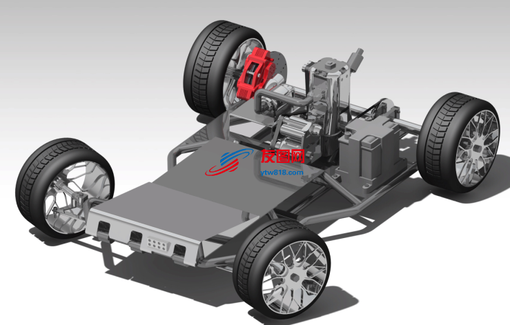 氢动力汽车底盘模型3D图纸 STP格式