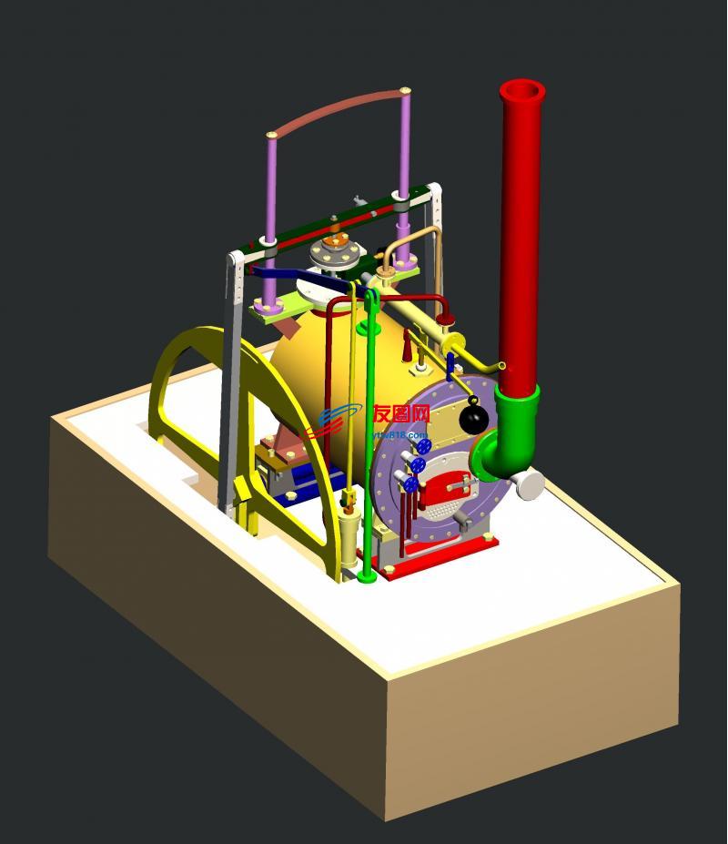 高压挖泥船发动机模型3D图纸 STP格式
