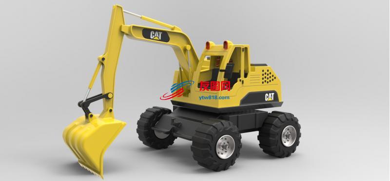 玩具挖掘机模型3D图纸 CATIA设计 附STP
