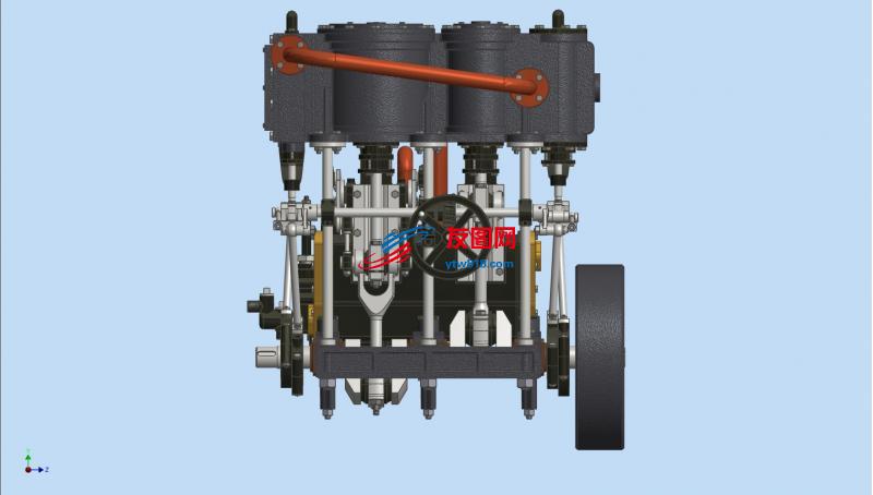 蒸汽机 混合压缩气体发动机 工业机械设计图纸资料 3D模型