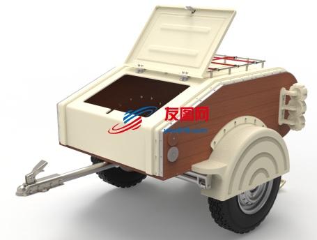 汽车拖车模型3D图纸 STP格式