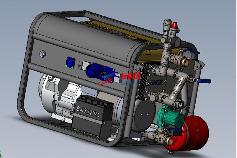 SNGE柴油发电机3D模型图纸 Solidworks设计