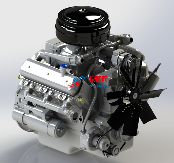 柴油发动机模型3D图纸 Solidworks设计 x_t格式