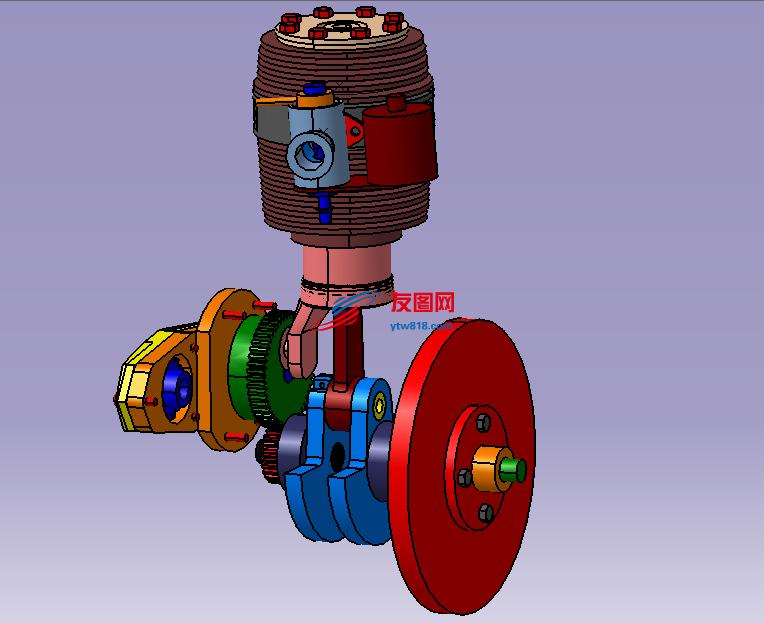 发动机内部结构3D图纸 CATIA设计
