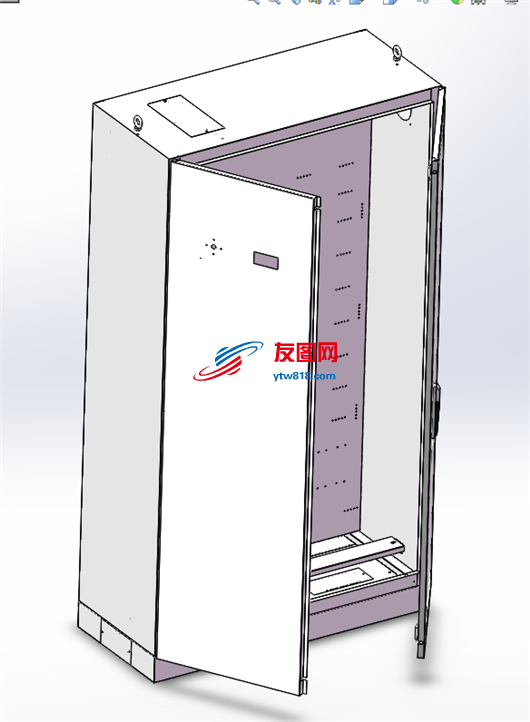 5748-强电柜（钣金配电箱电器柜）（三维模型+二维工程图）SW2013