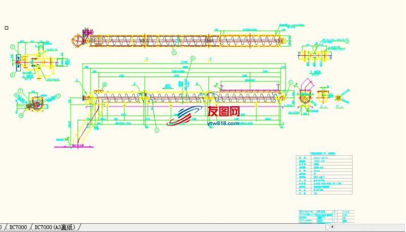 螺旋输送机图纸（日本CAD图纸）