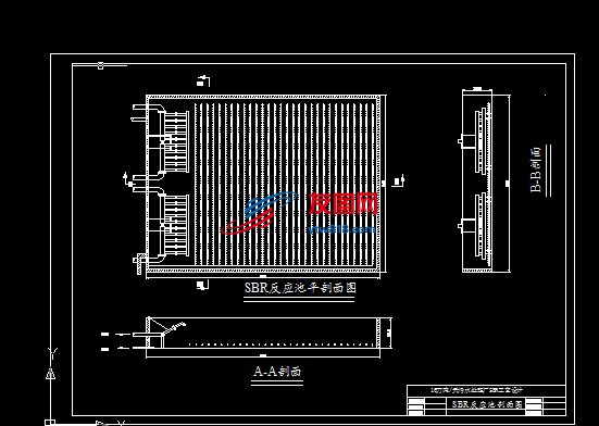 16万吨天污水处理厂SBR工艺设计SBR反应池剖面图