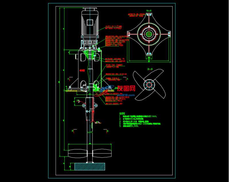 旋桨式搅拌器CAD图纸设计
