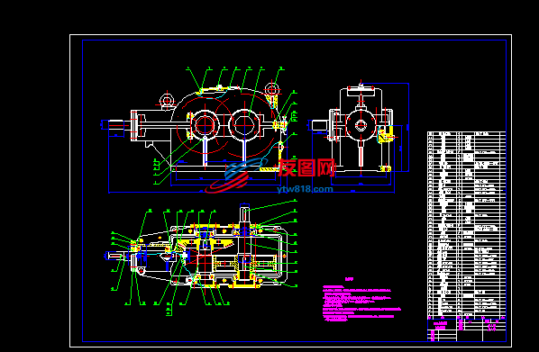 10Kw两级圆锥圆柱齿轮减速器装配图（课程设计）