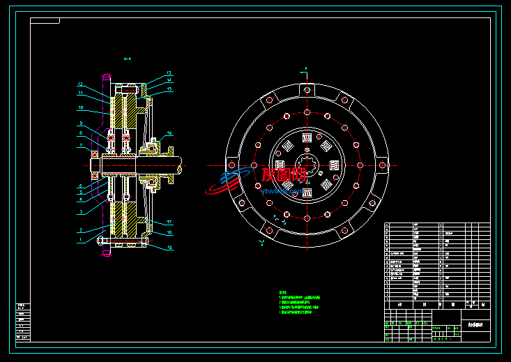 双片离合器CAD图