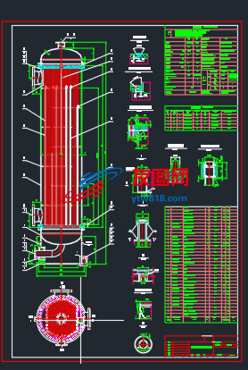 DN900换热器CAD装配图