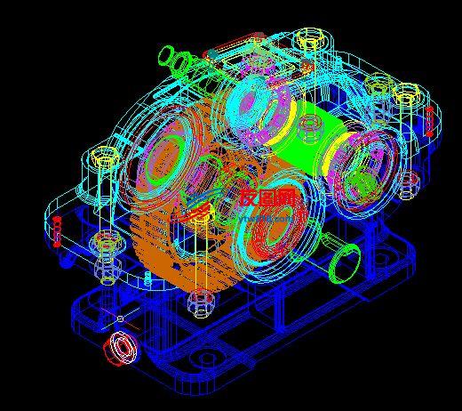 CAD三维汽车减速器，带渲染