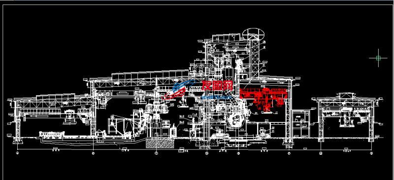 200万吨炼钢生产线工艺剖面图