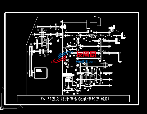 1-X6132型万能升降台铣床传动系统图-B