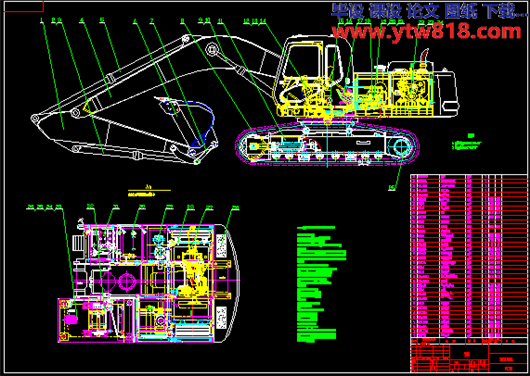 PC310液压挖掘机CAD总图